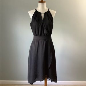 WHBM Chiffon Faux Wrap Sleeveless High-Low Dress Size 0